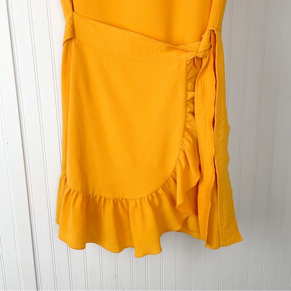 WILFRED ARITIZIA Ninette Dress Wrap Yellow Size XXS Ruffle - Picture 3 of 8